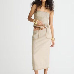 J.Crew Flax Pencil midi skirt in heavyweight linen